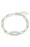 Sterling Forever Annabeth Mixed Chain Link Bracelet In Metallic