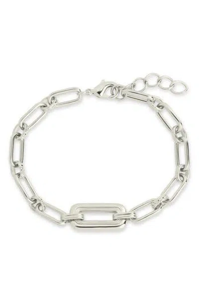 Sterling Forever Annabeth Mixed Chain Link Bracelet In Metallic