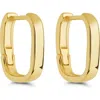 Sterling Forever Annika Polished Square Huggie Hoop Earrings In Gold