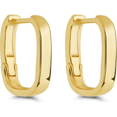Sterling Forever Annika Polished Square Huggie Hoop Earrings In Gold