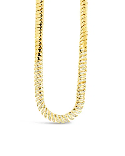 Sterling Forever Arabella Cz Chain Necklace In Gold