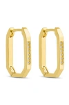 Sterling Forever Aria Geometric Cz Hoop Earrings In Gold
