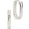 Sterling Forever Arlet Hoop Earrings In Silver