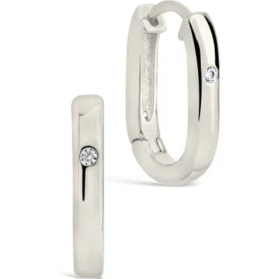 Sterling Forever Arlet Hoop Earrings In Silver