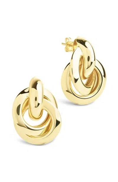 Sterling Forever Ashton Layered Knocker Stud Earrings In Gold