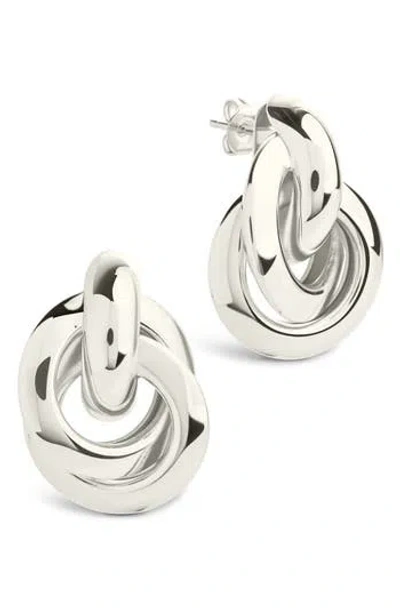 Sterling Forever Ashton Layered Knocker Stud Earrings In Silver