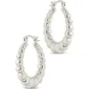Sterling Forever Audrey Bubble Sphere Hoop Earrings In Silver