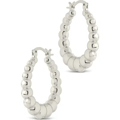 Sterling Forever Audrey Bubble Sphere Hoop Earrings In Silver