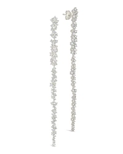 Sterling Forever Audrina Cz Drop Earrings In Silver
