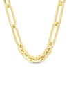 Sterling Forever Aurora Mixed Link Necklace In Gold