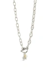 Sterling Forever Ava Freshwater Pearl & Burst Toggle Chain Necklace