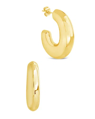 Sterling Forever Avril Hoop Earrings - Gold