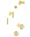 Sterling Forever Azizi Cz Stud Earring Set In Gold