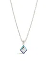 Sterling Forever Rhodium Plated Cz Pendant Necklace In Metallic