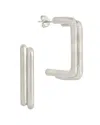 Sterling Forever Baguette Hoop Earrings In Metallic