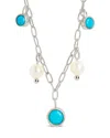 Sterling Forever Bali Charm & Pearl Chain Necklace In Silver