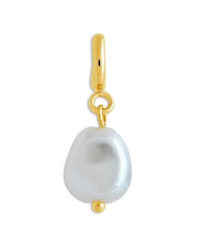Sterling Forever Baroque Cultured Freshwater Pearl Charm In 14k Gold Plated