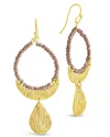 Sterling Forever Beaded Dangle Earrings With Charm In Pink