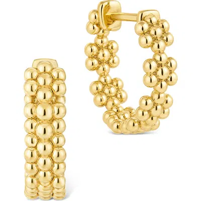 Sterling Forever Beaded Luxe Hoop Earrings In Gold