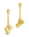 Sterling Forever Beaded Medallion Chain Studs In Gold