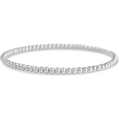 Sterling Forever Beaded Stretch Bracelet In Silver