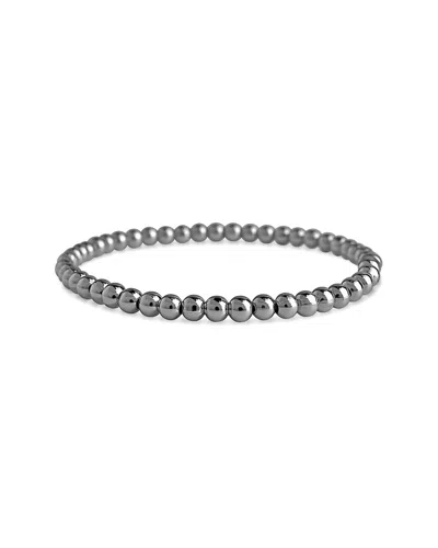 Sterling Forever Beaded Stretch Bracelet In Metallic
