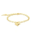 Sterling Forever Beating Heart Charm Bracelet In Gold