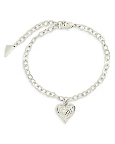 STERLING FOREVER BEATING HEART CHARM BRACELET