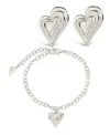 Sterling Forever Beating Hearts Matching Set In Silver