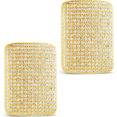 Sterling Forever Beignet Cubic Zirconia Stud Earrings In Gold