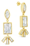 Sterling Forever Bella Cubic Zirconia Drop Earrings In Gold