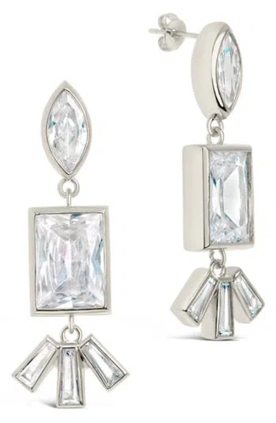 Sterling Forever Bella Cubic Zirconia Drop Earrings In Metallic