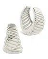 Sterling Forever Beth Twisted Croissant Ear Cuff Earrings In Silver