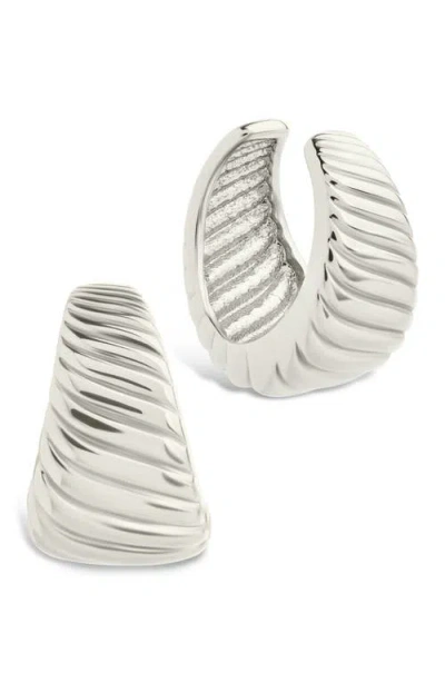 Sterling Forever Beth Twisted Croissant Ear Cuffs