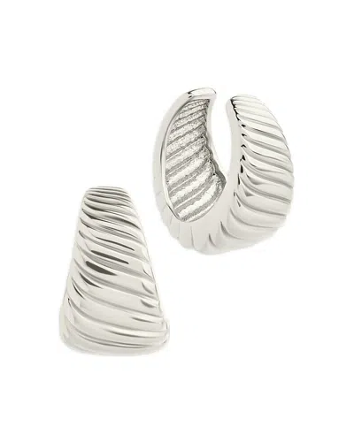Sterling Forever Beth Twisted Ear Cuffs In Silver