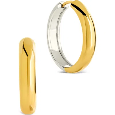 Sterling Forever Betina Two Tone Hoop Earrings In Red