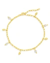 Sterling Forever Beverly Ankle Bracelet In 14k Gold Plated