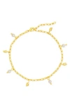 Sterling Forever Beverly Freshwater Pearl Charm Anklet In Burgundy