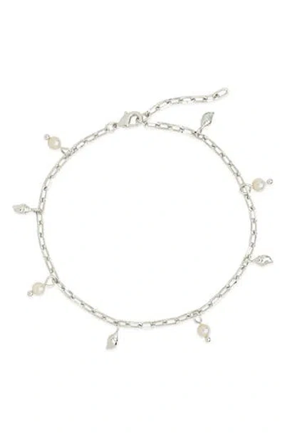 STERLING FOREVER STERLING FOREVER BEVERLY FRESHWATER PEARL CHARM ANKLET