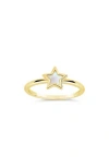 Sterling Forever Bez Mother-of-pearl Star Ring In Gold