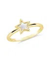 Sterling Forever Bez Mother-of-pearl Star Ring In Gold