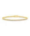Sterling Forever Bezel Cubic Zirconia Tennis Bracelet In Gold