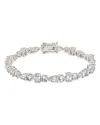 Sterling Forever Billie Cubic Zirconia Flex Bracelet In Silver