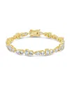 Sterling Forever Billie Cubic Zirconia Tennis Bracelet In Gold