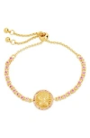 Sterling Forever Silver-tone Or Gold-tone Pink Cubic Zirconia Butterfly Bindi Bolo Bracelet
