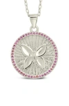 Sterling Forever Bindi Cubic Zirconia Butterfly Pendant Necklace In Metallic