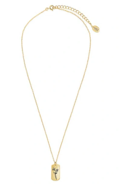 Sterling Forever Birth Flower Pendant Necklace In Gold
