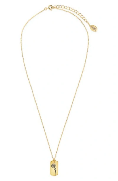 Sterling Forever Birth Flower Pendant Necklace In Gold