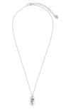 Sterling Forever Birth Flower Pendant Necklace In Metallic
