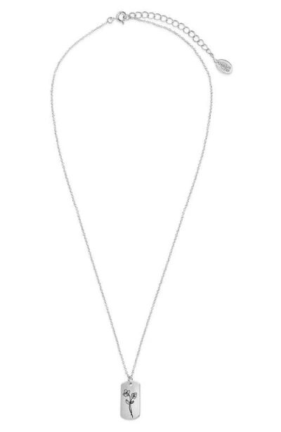 Sterling Forever Birth Flower Pendant Necklace In Silver/february